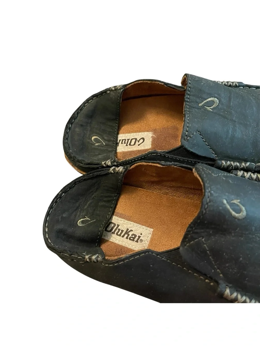 Olukai Moloa Black Nubuck Leather Slip On Loafers Shoes  Men's 9
